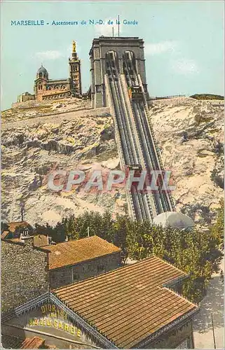Cartes postales Marseille Ascenseurs de N D de la Garde