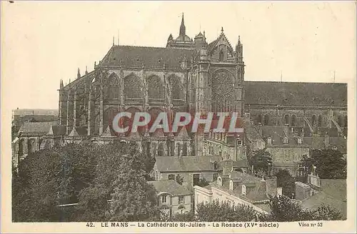 Ansichtskarte AK Le Mans La Cathedrale St Julien La Rosace (XVe Siecle)