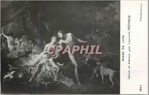 Cartes postales moderne Musee de Lyon Venus et Adonis par Laurent Pecheux