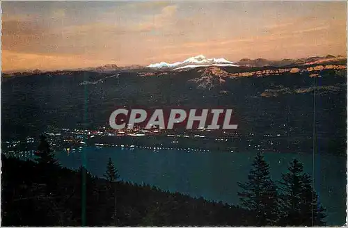 Cartes postales moderne A la nuit Tombante Derniers Rayons sur le Mt Blanc et la Chaine du Mt Rovard Aix les Bains Le La
