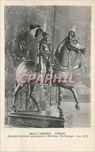 Cartes postales moderne Reale Armeria Torino Armatura Equestre Appartenuta a Girolamo Martinengo Sec XVI Militaria