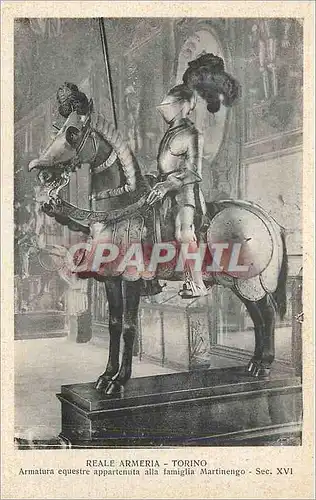 Cartes postales moderne Reale Armeria Torino Armatua Equestre Appartenuta alla Famiglia Martinengo Sec XVI Militaria