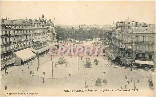 Ansichtskarte AK Montpellier Perspective prise de la Terrasse du Theatre