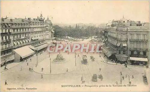 Cartes postales Montpellier Perspective prise de la Terrasse du Theatre