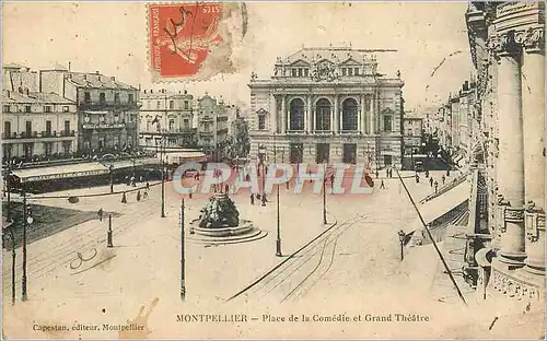 Ansichtskarte AK Montpellier Place de la Comedie et Grand Theatre