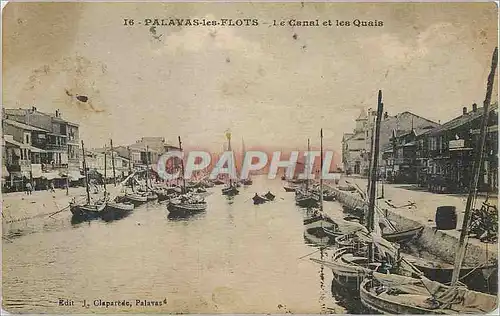 Cartes postales Palavas les Flots Le Canal et les Quais Bateaux de peche