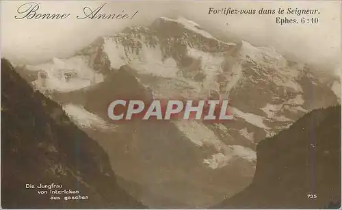 Cartes postales Die Jungfrau von Interlaken aus Geschen Bonne Annee