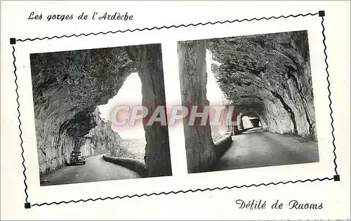 Cartes postales moderne Les Gorges de l'Ardeche Defile de Ruoms Les Tunnels