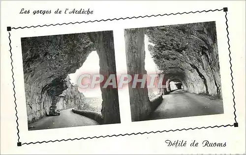 Moderne Karte Les Gorges de l'Ardeche Defile de Ruoms Les Tunnels