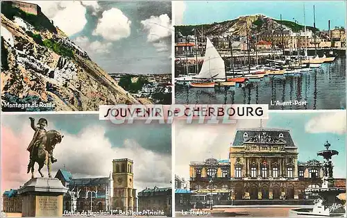 Moderne Karte Souvenir de Cherbourg Napoleon 1er