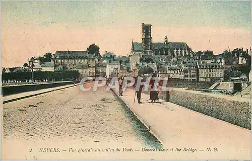 Ansichtskarte AK Nevers Vue Generale du Milieu du Pont