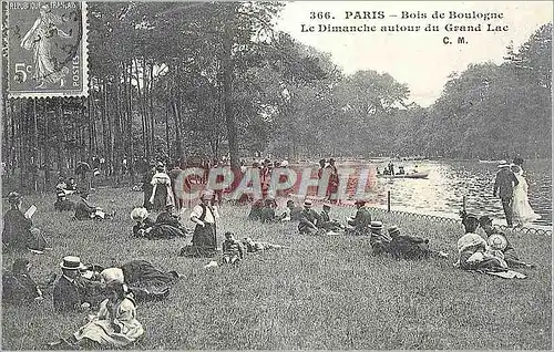 Moderne Karte Paris Bois de Boulogne Le Dimanche autour du Grand Lac