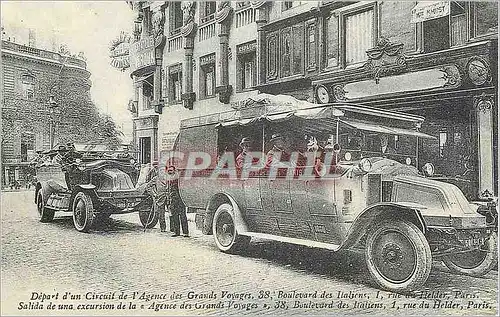 Moderne Karte Paris Depart d'un Circuit de l'Agence des Grands Voyages Boulevard des Italiens Automobile