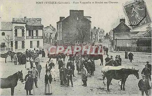 Cartes postales moderne Pont l'Eveque (Calvados) Place Vauquelin et Marche aux Chevaux