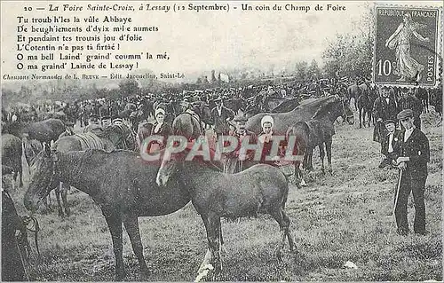 Cartes postales moderne La Foire Sainte Croix a Lessay (12 Septembre) Un Coin du Champ de Foire