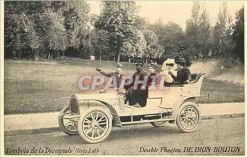 Cartes postales moderne Double Phaeton de Dion Buton Tombola de la Decennale (Gros Lot) Automobile Publicite