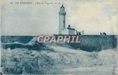 Ansichtskarte AK Le Treport Effet de Vagues Phare