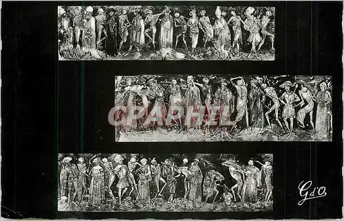 Cartes postales moderne La Chaise Dieu (H L) Abbaye Saint Robert la Danse Macabre Fresque en trois Panneaux du XVem S
