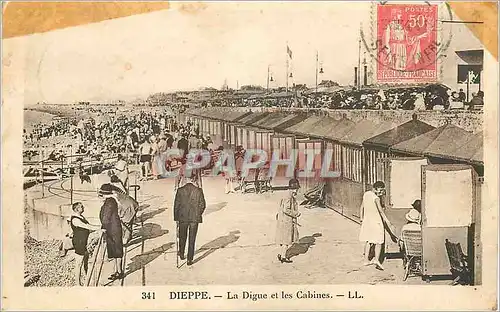 Cartes postales Dieppe La Digue et les Cabines