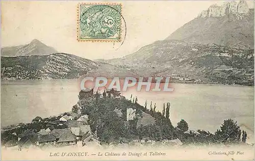 Cartes postales Lac d'Annecy Le Chateau de Duingt et Talloires