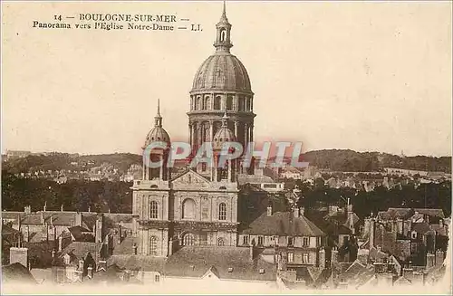 Cartes postales Boulogne sur Mer Panorama vers l'Eglise Notre Dame