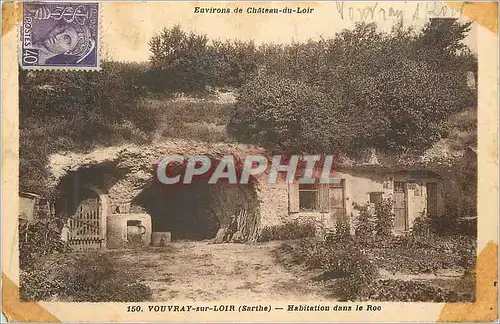 Ansichtskarte AK Vouvray sur Loir (Sarthe) Environs de Chateau du Loir Habitation dans le Roc