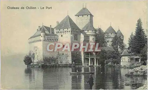 Ansichtskarte AK Chateau de Chillon Le Port Peche Pecheur