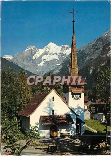 Cartes postales moderne Ref Kirche Kandersteg Blumlisalp 3664 m