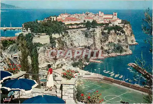 Cartes postales moderne Le Rocher de Monaco Reflets de la Cote d'Azur vu du Jardin Exotique Football Soccer