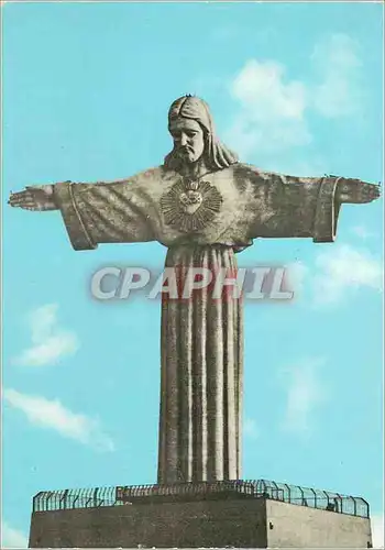 Moderne Karte Almada Portugal Monument a Christ Roi