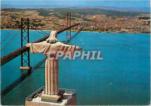 Cartes postales moderne Lisboa Portugal Vue du Cristo Rei