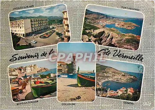 Cartes postales moderne Souvenir de la COte Vermeille Argeles sur Mer Port Vendres Cerbere Collioure Bateaux