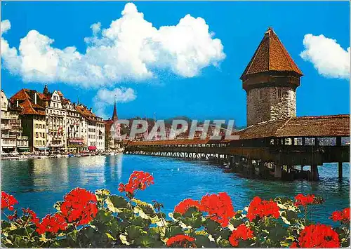 Cartes postales moderne Lucerne Pont de la Chapelle
