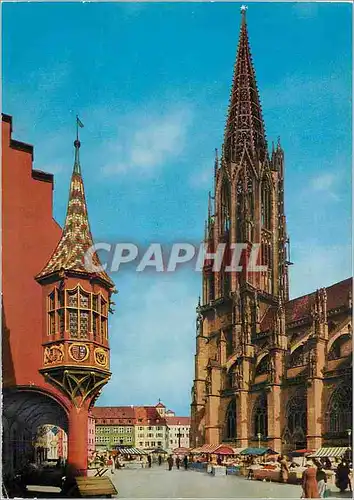 Cartes postales moderne Freiburg Schwarzwald Munster und Erker des Historischen Kaufhauses Cathedrale et Peice avancee d