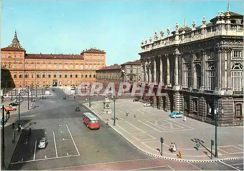 Moderne Karte Torino Place du Chateau Palais Royal et Palais Madame avec facade du XVIIIe Siecle