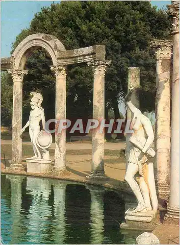 Moderne Karte Le Monde de Rome Caryatides entourant le Bassin de Canope  a la Villa Hadrian