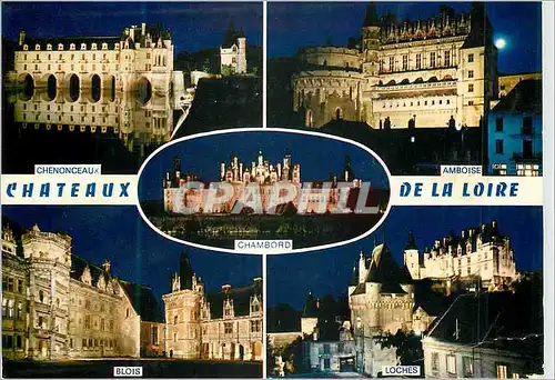 Cartes postales moderne Chateaux de la Loire Chenonceaux Amboise Blois Loches
