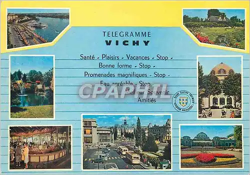 Moderne Karte Telegramme Vichy Sante Plaisirs Vacances Bonne Forme