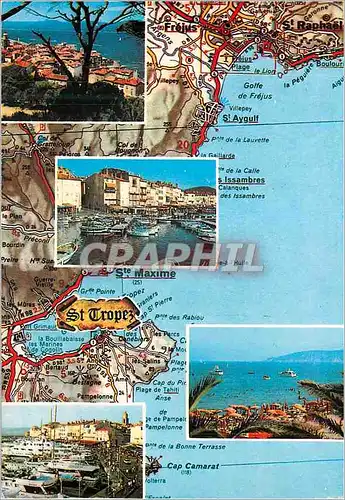 Moderne Karte La Cote d'Azur Varoise