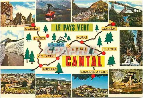 Cartes postales moderne En Parcourant le Cantal Salers Super Lioran Murat Viaduc de Garabit Le Puy Mary Le Pas de Cere