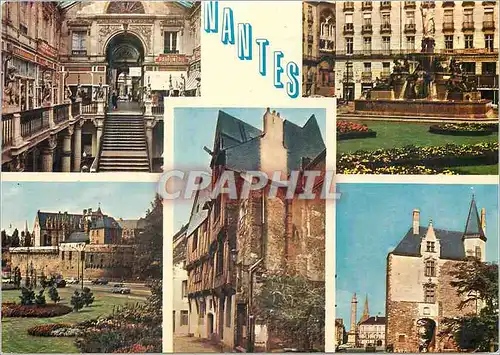Cartes postales moderne Nantes Couleurs de Bretagne Le Paysage Pommeraye La Place Royale Le Chateau la Rue Rossuel et la