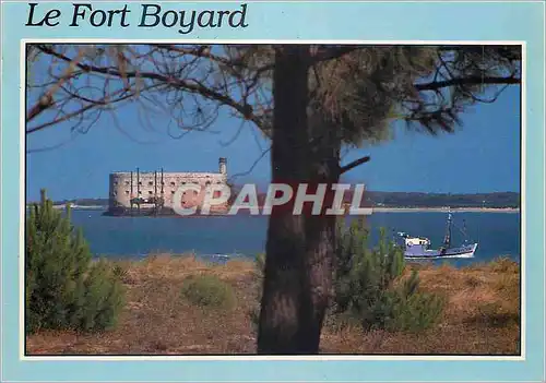 Moderne Karte Le Fort Boyard (Charente Maritime) Entre Fouras et les Iles d'Aix et l'Oleron le Fort Boyard con