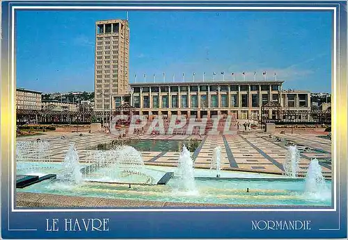 Moderne Karte Le Havre (Seine Maritime) Normandie France Hotel de Ville