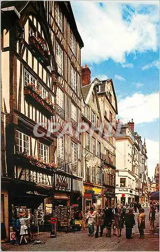 Cartes postales moderne Horloge Au fond Le Gros Horloge et la Tour de Beurre de la Cathedrale