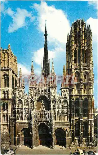 Moderne Karte Rouen (Seine Maritime) En Normandie La Facade de la Cathedrale Notre Dame une des plus Belles de