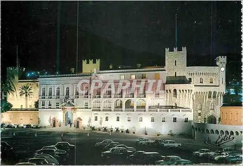 Moderne Karte Palais de SAS Le Prince de Monaco Vu de Nuit