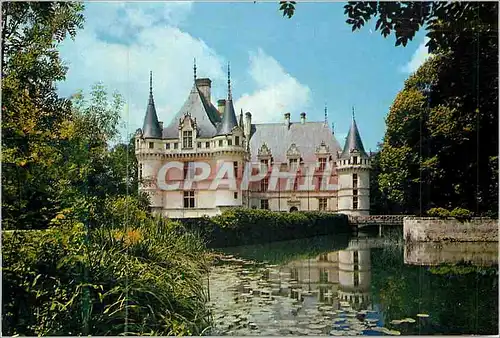 Moderne Karte Azay le Rideau (Indre et Loire) En Touraine Le Chateau