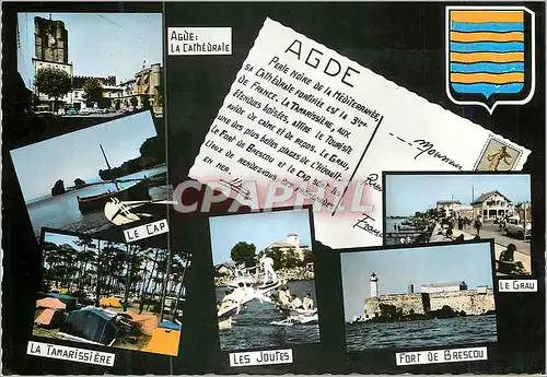 Moderne Karte Souvenir d'Agde La Cathedrale La Tamarissiere Ls Joules Fort de Brescou Le Grau