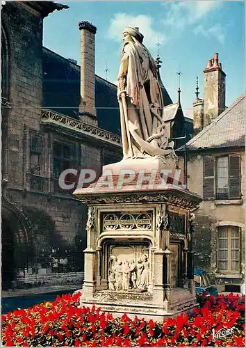 Moderne Karte Bourges (Cher) Les Merveilles du Berry La Statue de Jacques Coeur (devant l'Entree du Palais qui