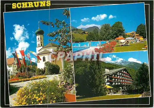 Cartes postales moderne Vorarlberg Osterreich Schruns im Montafon Schwimmbad Gegen Zimba und Vandanser Steinwand